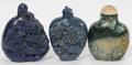 100143 CHINESE CARVED HARDSTONE SNUFF BOTTLES 3 PCS