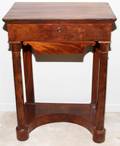 092201 FRENCH EMPIRE MAHOGANY TABLE 19TH C H 28