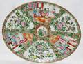 091279 CHINESE ROSE MEDALLION PORCELAIN OVAL PLATTER