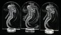 121284 LALIQUE CRYSTAL MERMAID SEALS 3 H 4 W 2