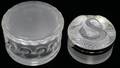 121276 LALIQUE CRYSTAL BOXES TWO H 2 DIA 3  4