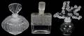 121275 LALIQUE CRYSTAL PERFUME BOTTLES 3 H 4 12