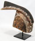 120189 AFRICAN CARVED  POLYCHROME WOOD HEADDRESS H 7