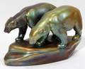 012268 ZSOLNAY IRIDESCENT POLAR BEARS H 5