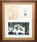 010236 CHARLES M SCHULZ SIGNED LETTER SKETCH PHOTO