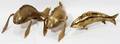 010212 BRASS FISH FIGURES THREE