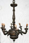 122229 FRENCH BRONZE CHANDELIER H 36 DIA 24