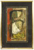 Angel Botello Artists Proof Linocut of Girl