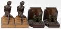 111320 ART DECO BOOKENDS TWO PAIRS H 6 W 11 12