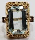 102274 AQUAMARINE RING EMERALD SETTING ARTIST HL