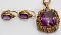 102270 1AMETHYST PENDANT EARRINGS ANTIQUE 3 TOTAL