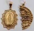 102256 14 KT GOLD PENDANTS TWO H 1 14 EACH