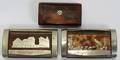 091320 WOOD  NICKEL SILVER MOUNTED SNUFF BOXES