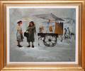 091298 LEONARD CREO 1923 OIL ON CANVAS FLOWER CART