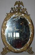 121326 ENGLISH METAL MIRROR WITH EAGLE CREST C 1900