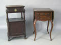 Two mahogany end tables