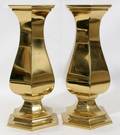 120252 GORHAM BRASS AND SILVER PLATE VASES PAIR H 12