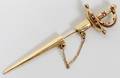 120246 ANTIQUE 14KT YELLOW GOLD SWORD WITH RUBIES L 3