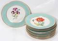 011323 PICKARD PORCELAIN PLATES 12 FLOWERS