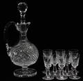 010265 WATERFORD CRYSTAL DECANTER  8 CORDIAL GLASSES