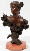 122297 TIFFANY  CO BRONZE ART NOUVEAU BRONZE BUST