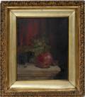 122280 ILLEGIBLE SIGNED VICTORIAN OIL ON CANVAS