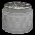 121349 FRENCH FROSTED GLASS POWDER JAR SIGNED