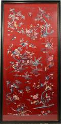 111360 CHINESE SILK EMBROIDERY 60 X 30 FRAMED