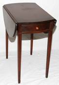 110289 MAHOGANY  STRING INLAID DROP LEAF TABLE H 25