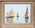102307 SIAN OIL ON ARTIST BOARD 1949 NAUTICAL SCENE