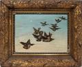 102298 OIL ON BOARD C 1920 9 X 12 BIRDS IN FLIGHT