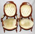 102288 VICTORIAN WALNUT ARMCHAIR  SIDECHAIR TWO