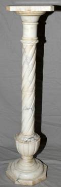 102286 WHITE MARBLE PEDESTAL H 36 W 8 14 L 8 14
