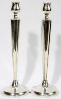 101421 STERLING SILVER CANDLESTICKS PAIR H 9 12