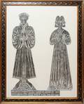 100216 ENGLISH BRASS RUBBING 1972 43 X 30 IMAGE