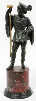 092301 FRENCH MINI BRONZE SCULPTURE ON MARBLE BASE