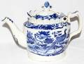 091345 ENGLISH BLUE TRANSFER CASTLEFORM TYPE TEAPOT