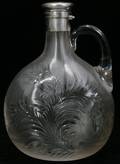 121390 CRYSTAL  GORHAM STERLING JUG C 1910 H 8