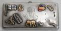 121380 RUSSIAN SILVER  MIXED METAL CIGARETTE BOX
