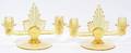 020330 ART DECO STYLE TWO LIGHT GLASS CANDELABRAS
