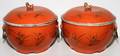 012338 CHINESE FIRED COVERED WARMING POTS PAIR