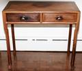 012323 CHINESE CARVED TEAK TWO DRAWER CONSOLE TABLE