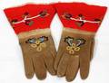 011398 AMERICAN INDIAN DEER HIDE  TRADE CLOTH GLOVES