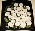 121400 CHANEL SILK CAMELLIA SCARF 34 X 34