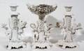 111415 ITALIAN POTTERY COMPOTE  CANDLESTICKS C 1940
