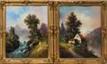 111381 PASTEL PAINTINGS UNDER GLASS SIGNED CHAUD