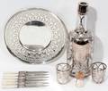 110308 STERLING SILVER DISH OVERLAY DECANTER 10 PCS