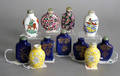 Eleven Chinese porcelain snuff bottles
