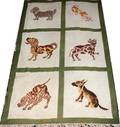 102339 NEEDLEPOINT RUG WITH DOGS 5 7 X 3 8