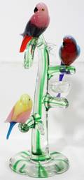 101451 MURANO GLASS BIRD SCULPTURE H 21 L 9